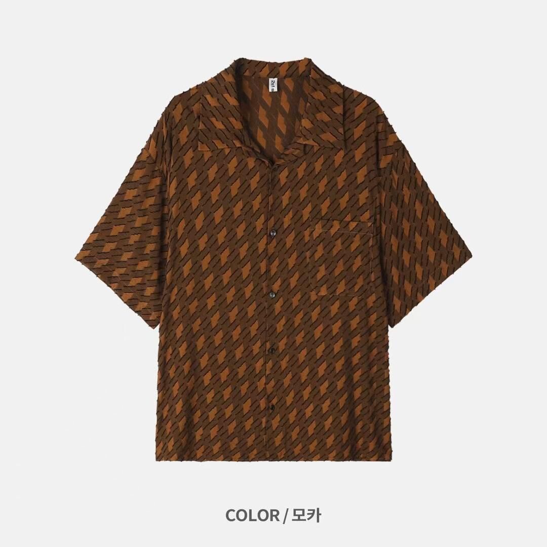 淨色暗紋短袖恤衫 S2331