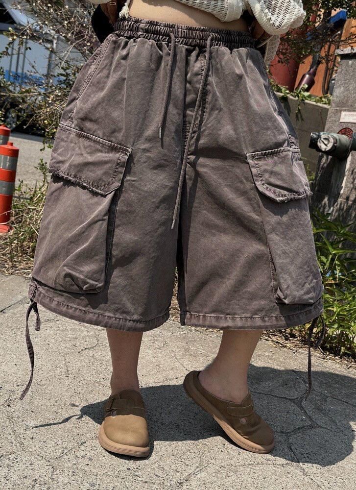 洗水淨色工裝短褲 UNUSED-089P