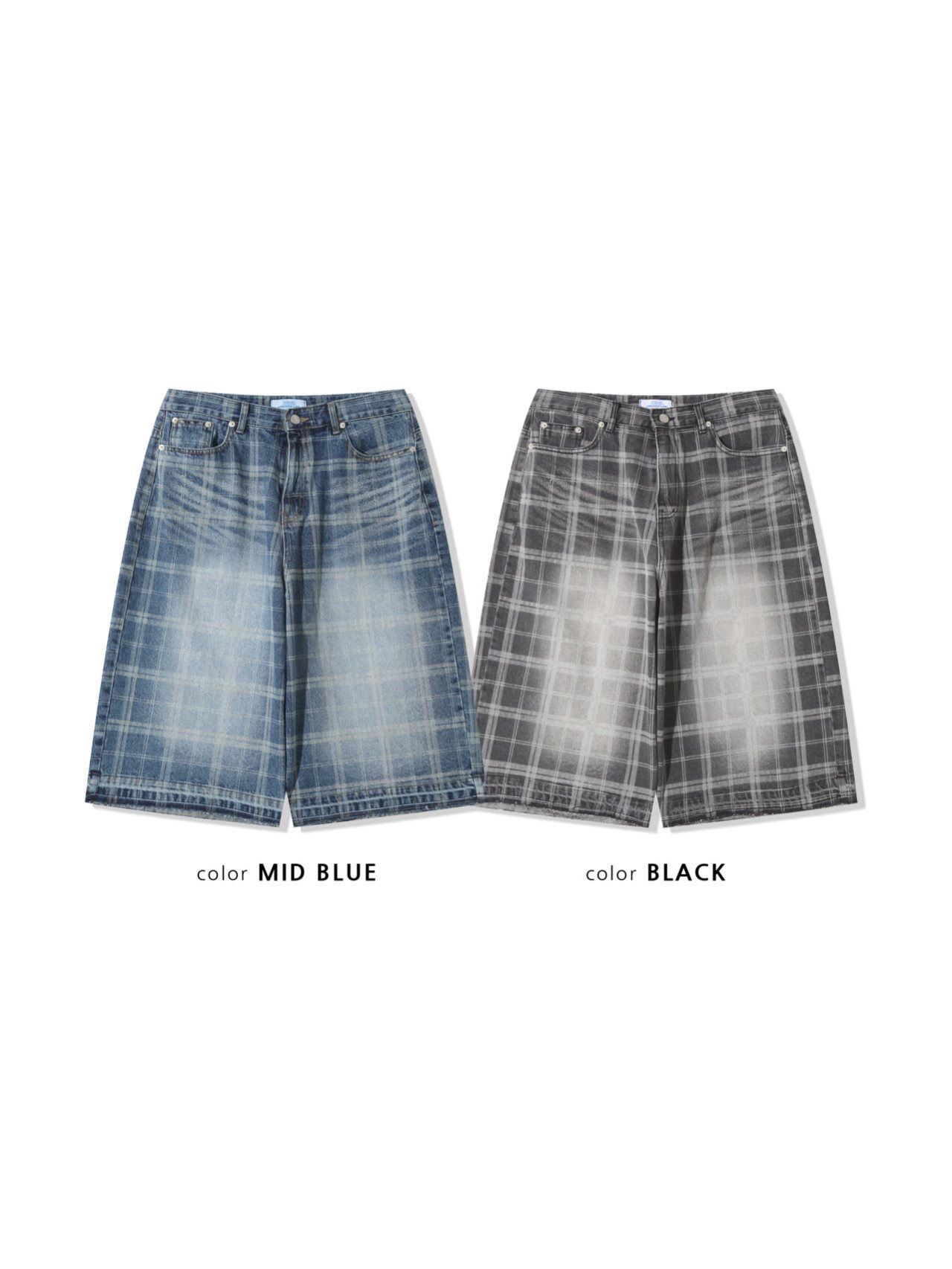 格仔牛仔短褲 NUSED-096P