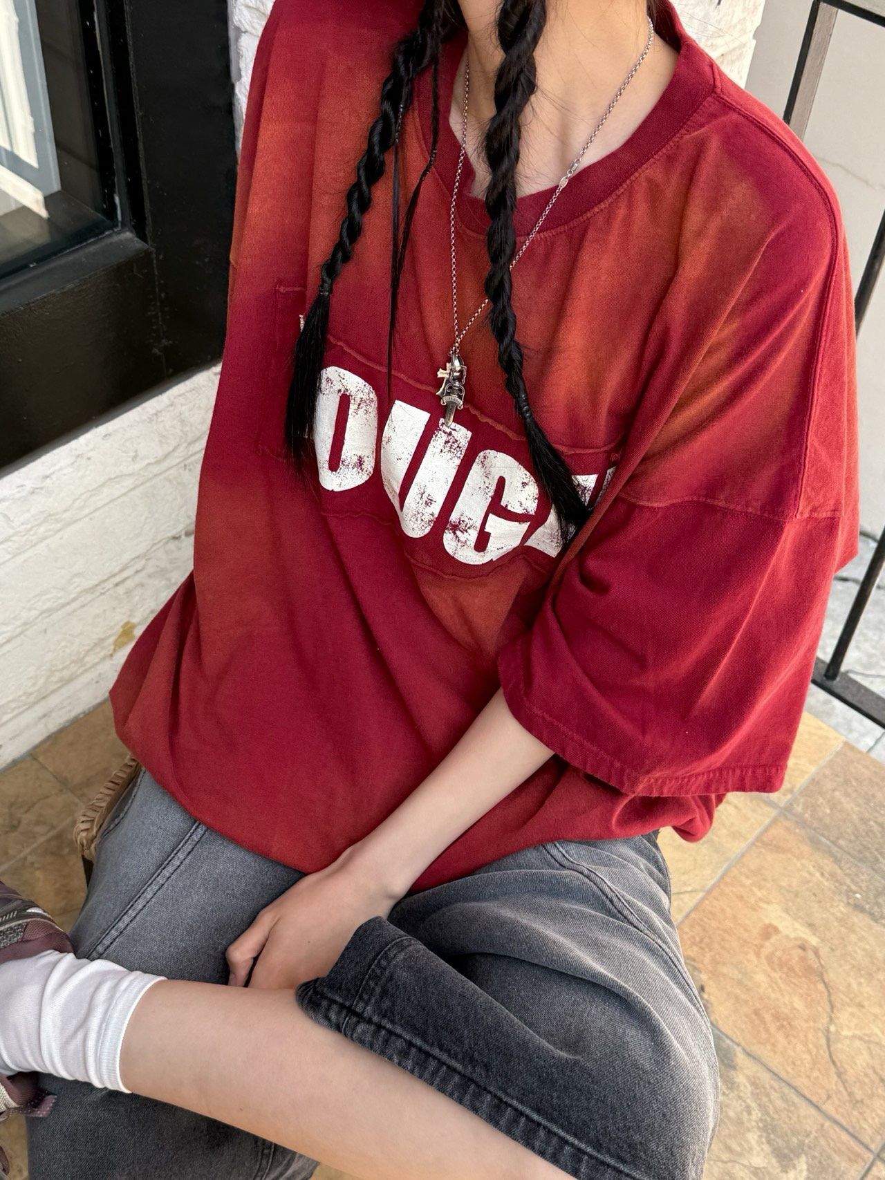 洗水英文字短袖Tee UNUSED-103T