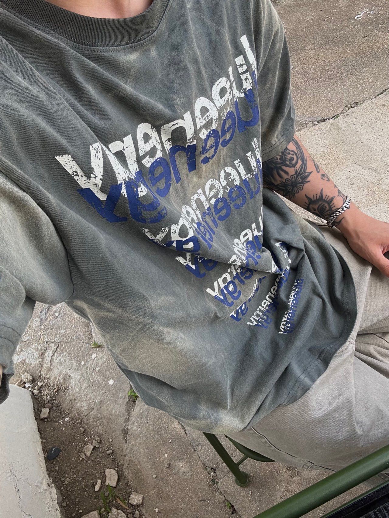 洗水英文字短袖Tee UNUSED-102T