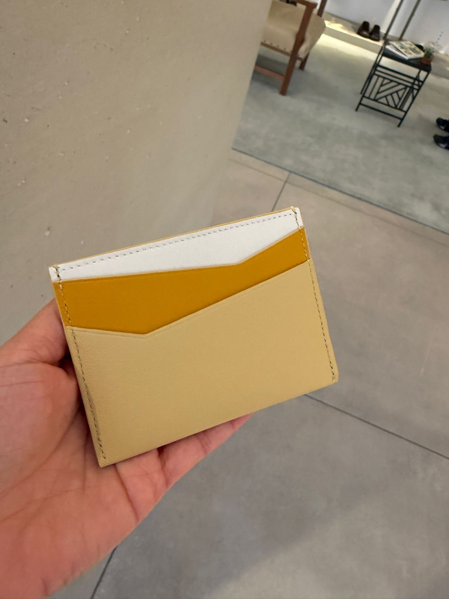 Loewe Puzzle Plain Cardholder Sunflower Dark Butter yellow
