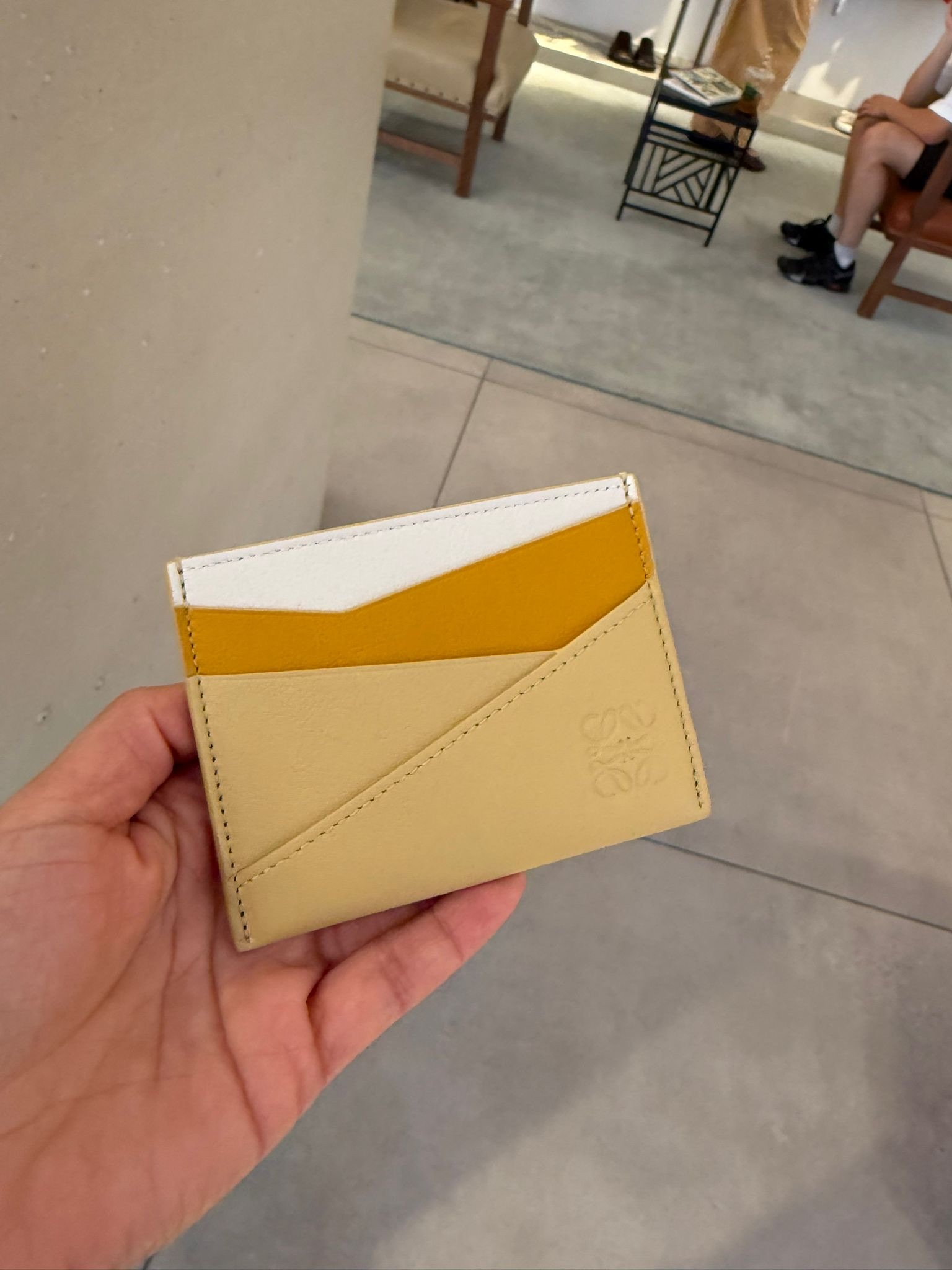 Loewe Puzzle Plain Cardholder Sunflower Dark Butter yellow