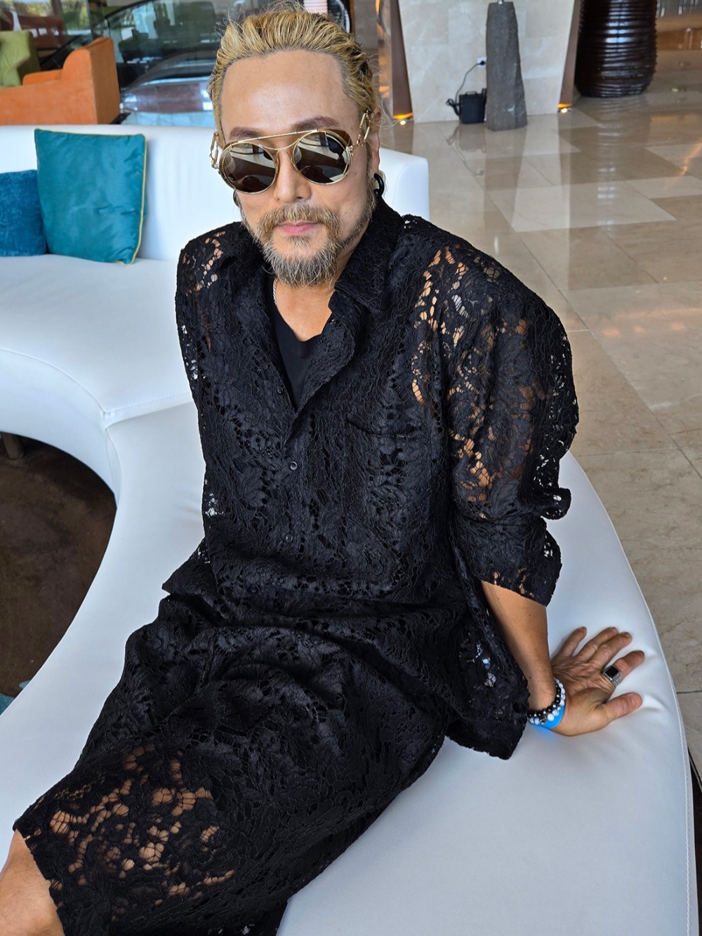 蕾絲透視襯衫 短褲 套裝