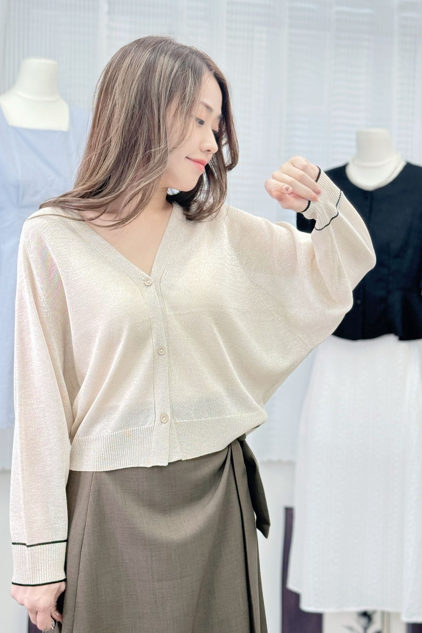 JK#7518 🤍氣質蝙蝠袖外套