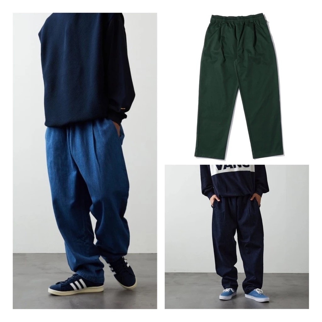 FREAK'S STORE 錐形褲 上寬下窄 工作褲 長褲 丹寧 斜紋布 附貼布 現貨