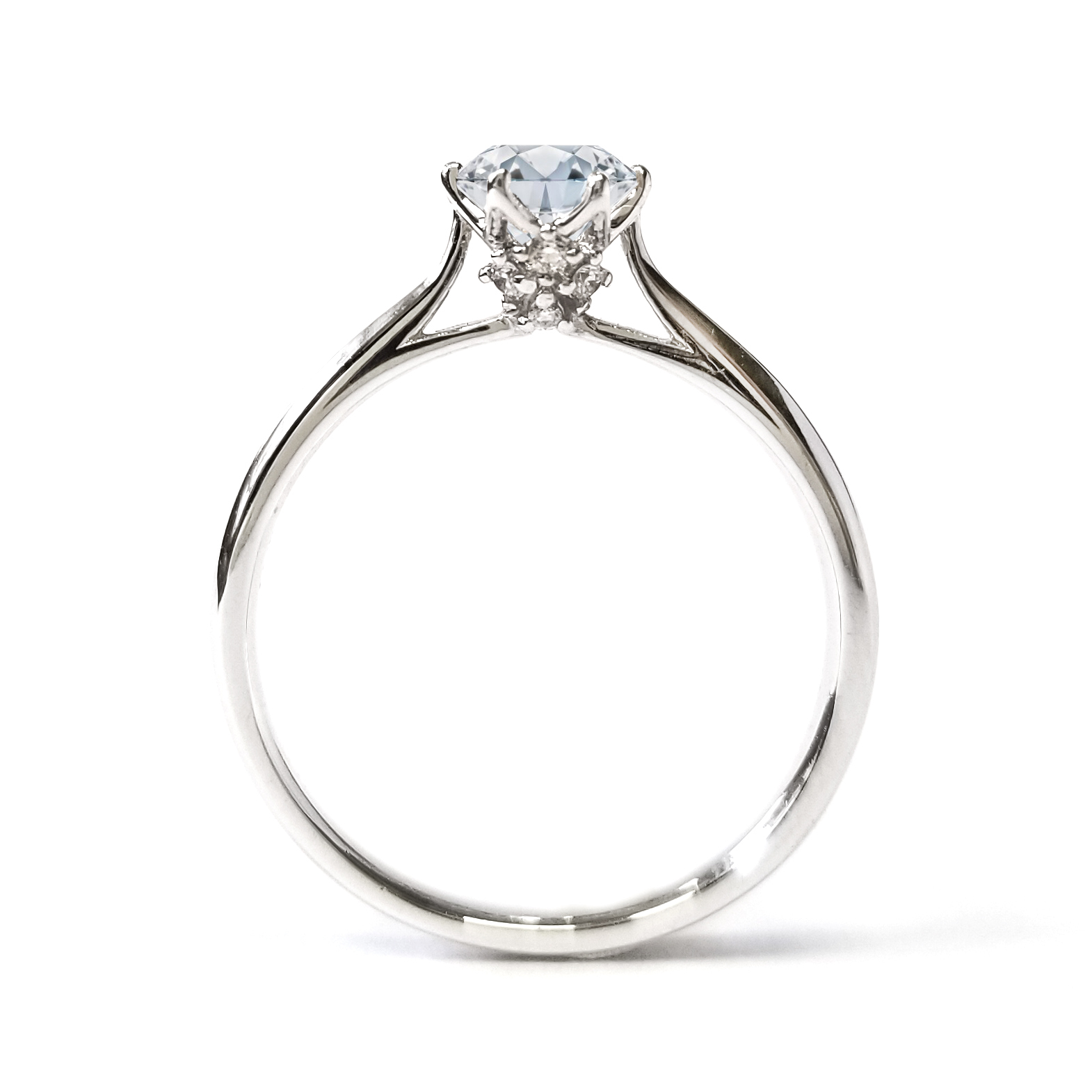 18K白金天然鑽石六爪戒指托