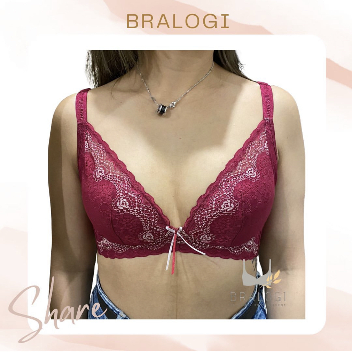 27836 無鋼圈系列水滴型深V集中包覆內衣 A-C