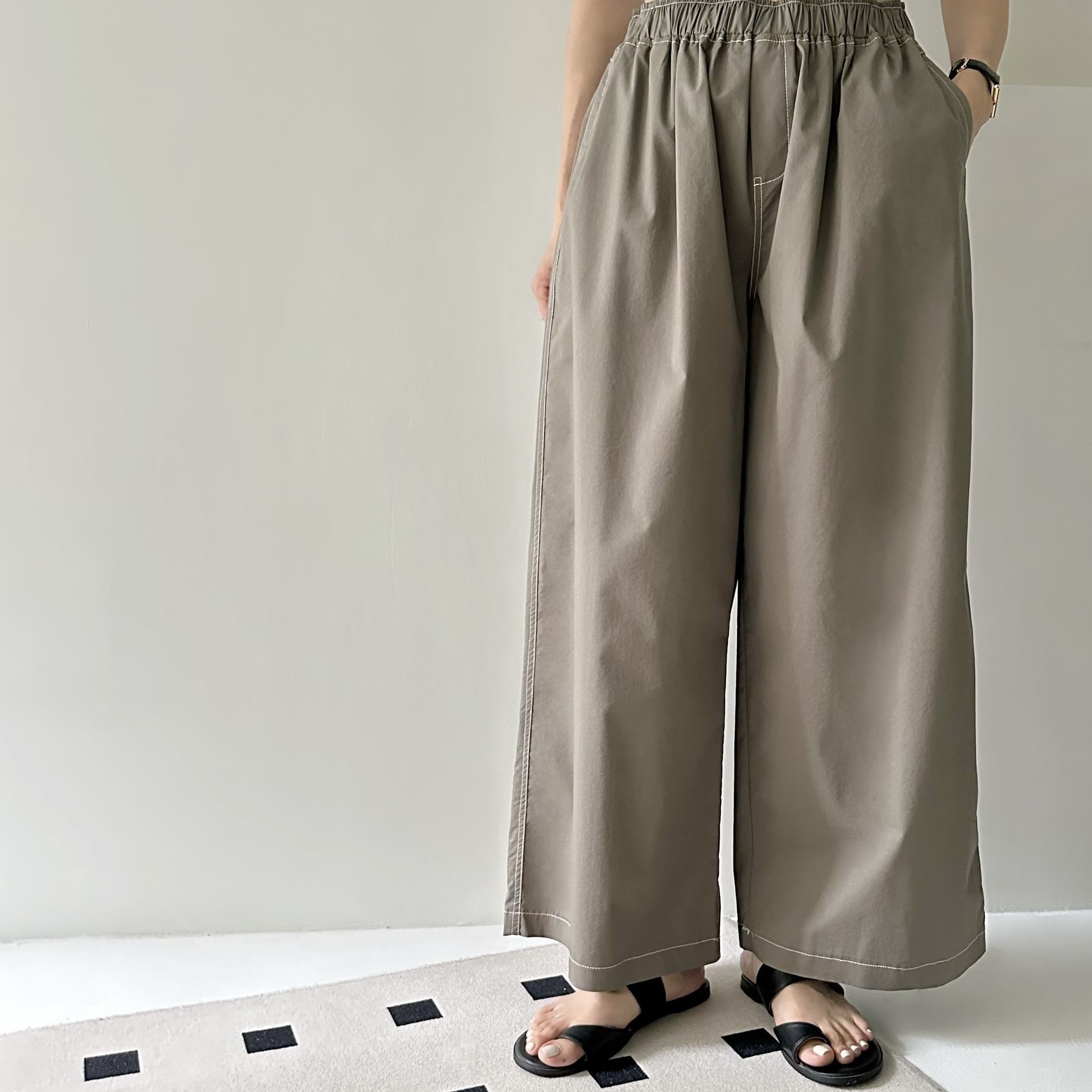 【BONNIE】全橡筋腰車線速乾闊褲