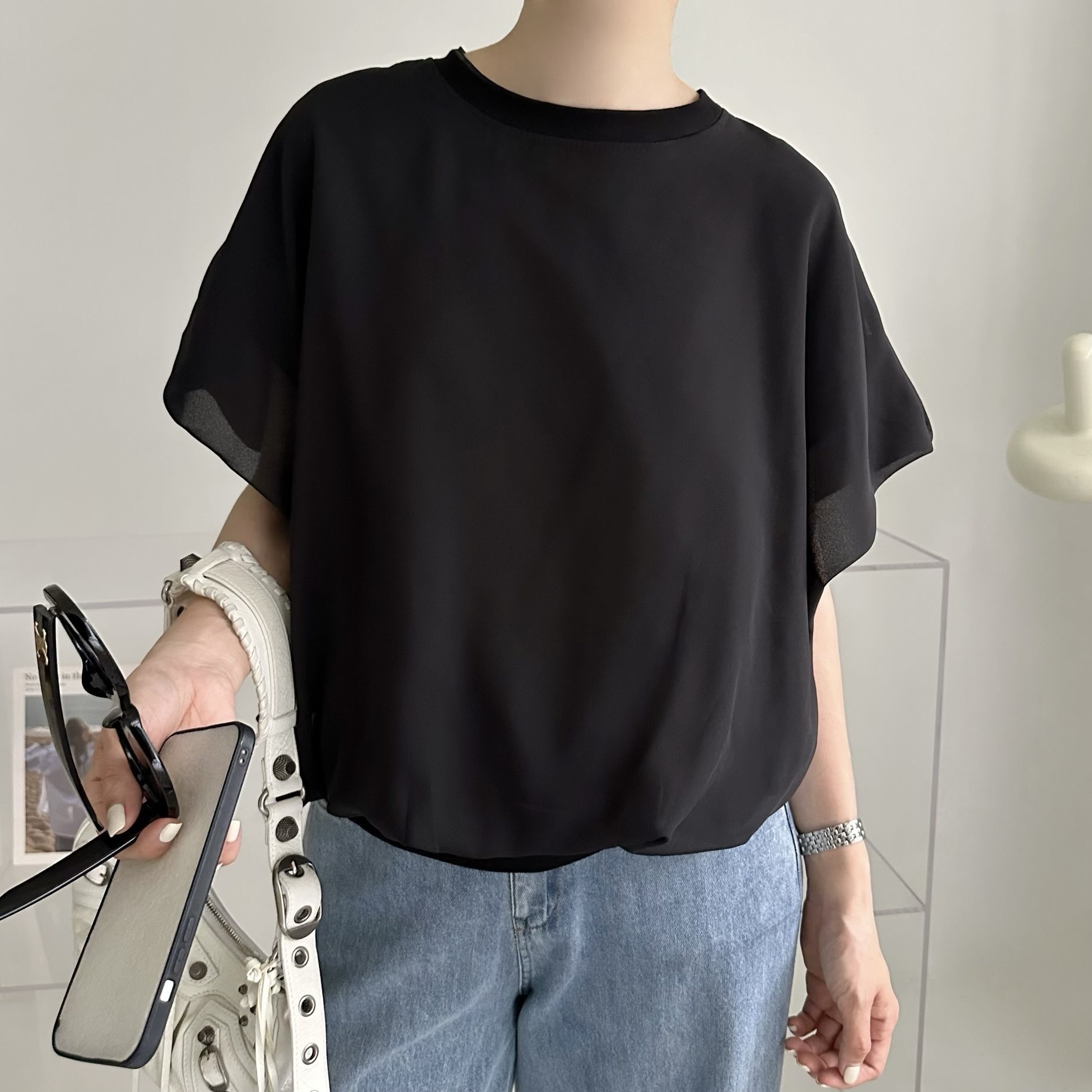 【BONNIE】紗面小袖TOP