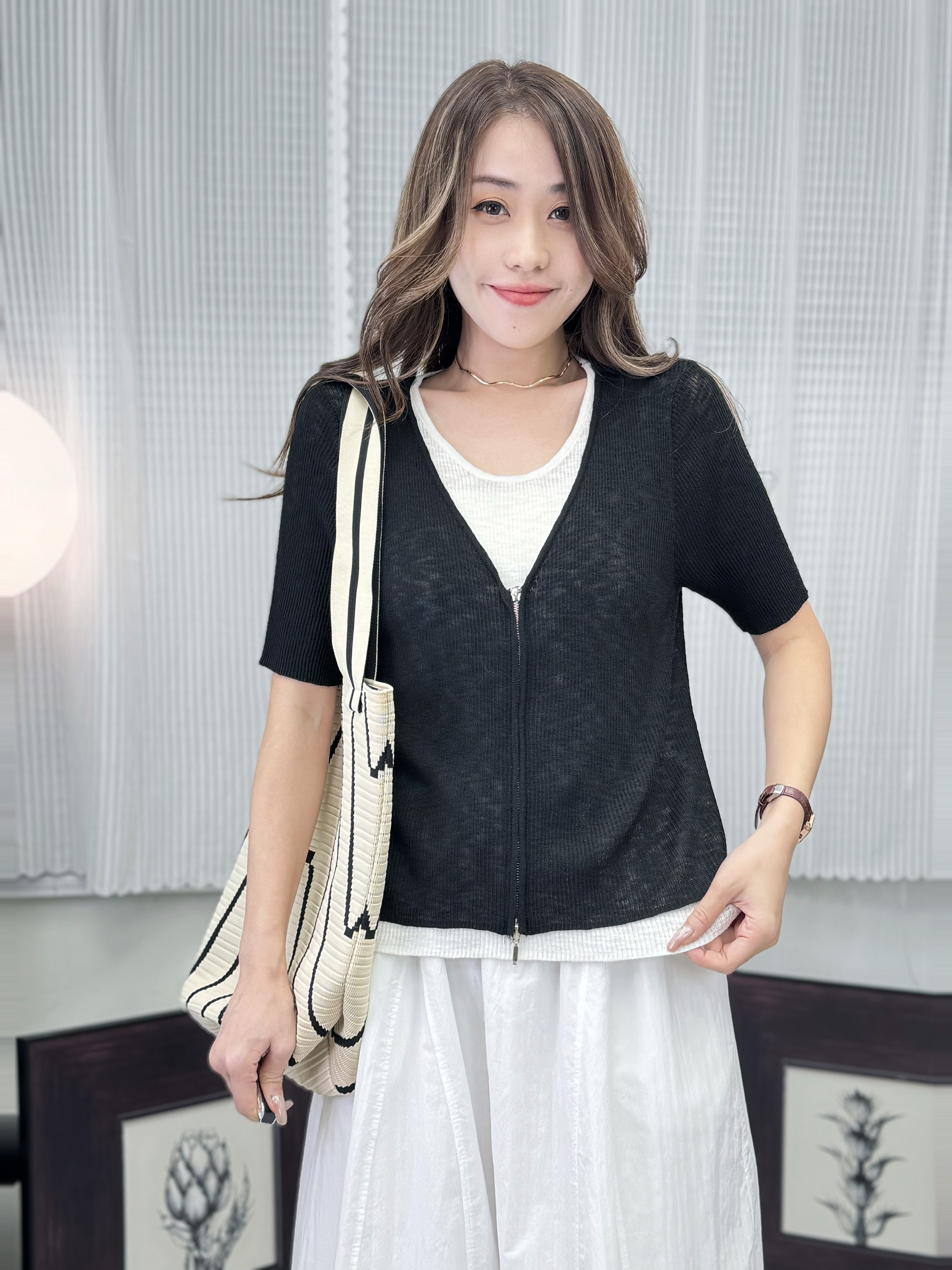 TOP#7527🤍萬用文青假兩件上衣