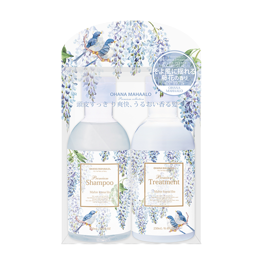 OHANA MAHAALO 紫藤啾啾 小金緻洗髮修護組(沁涼)