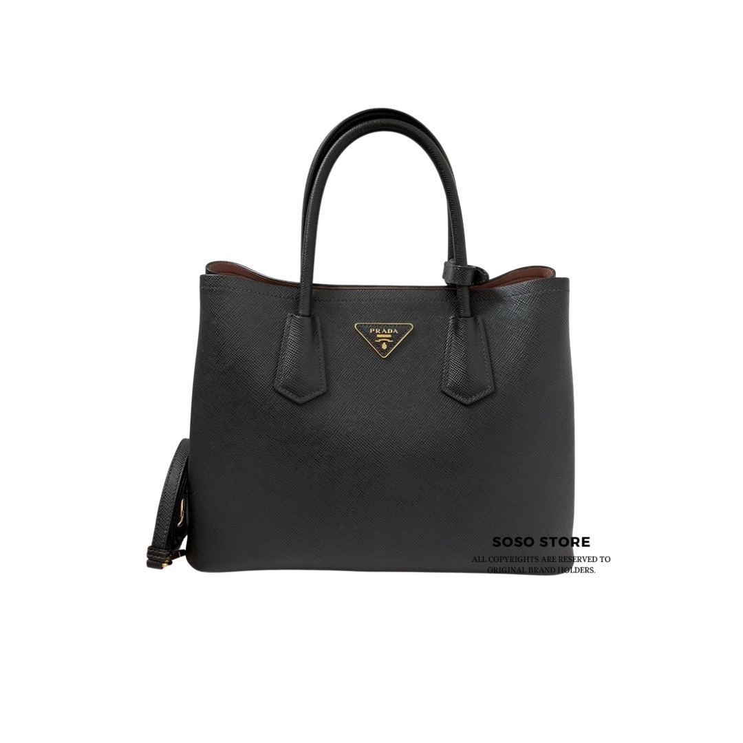 Prada Double Tote Bag - Black / Ghw