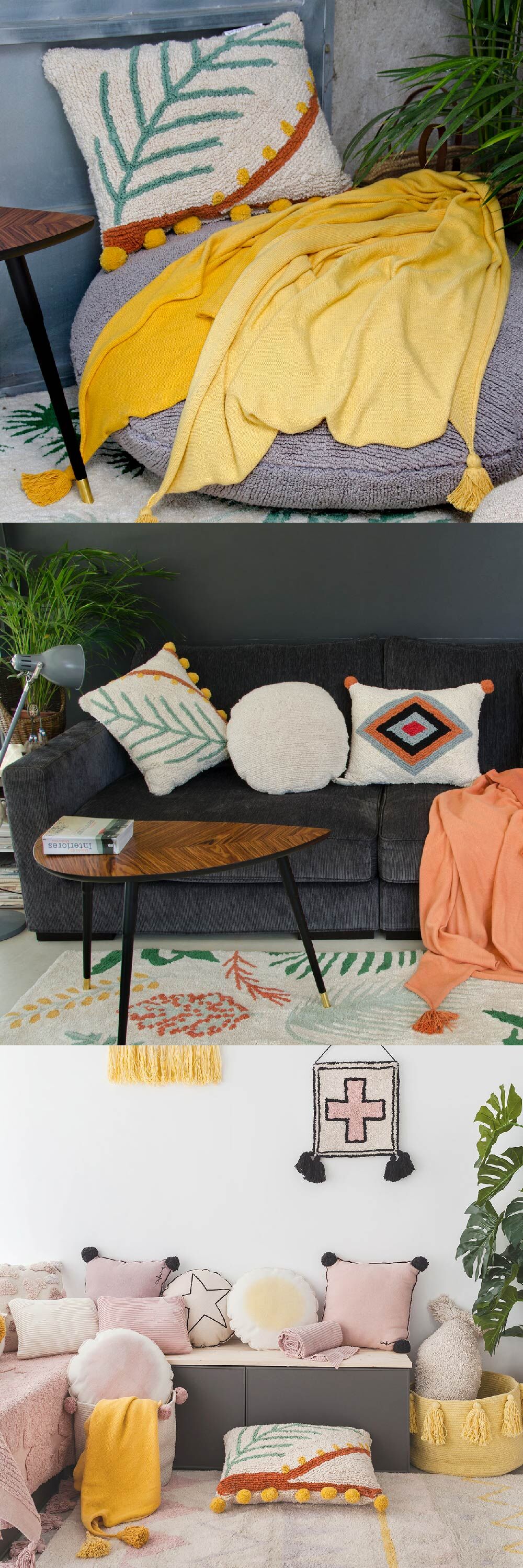 西班牙 Lorena Canals 熱帶假期靠枕，設計品質細膩又可以機洗的柔麗毯材質