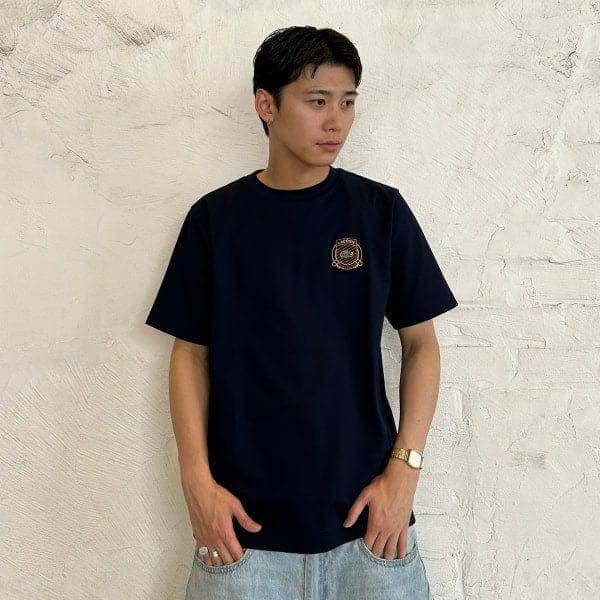 日本  LACOSTE × BEAMS 金線徽章 鹿子織T恤