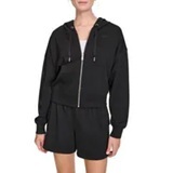 [S] DKNY BLACK TERRY ZIP FRONT JACKET, DPMJ9614-BLK [FINAL SALE] (SD1465)