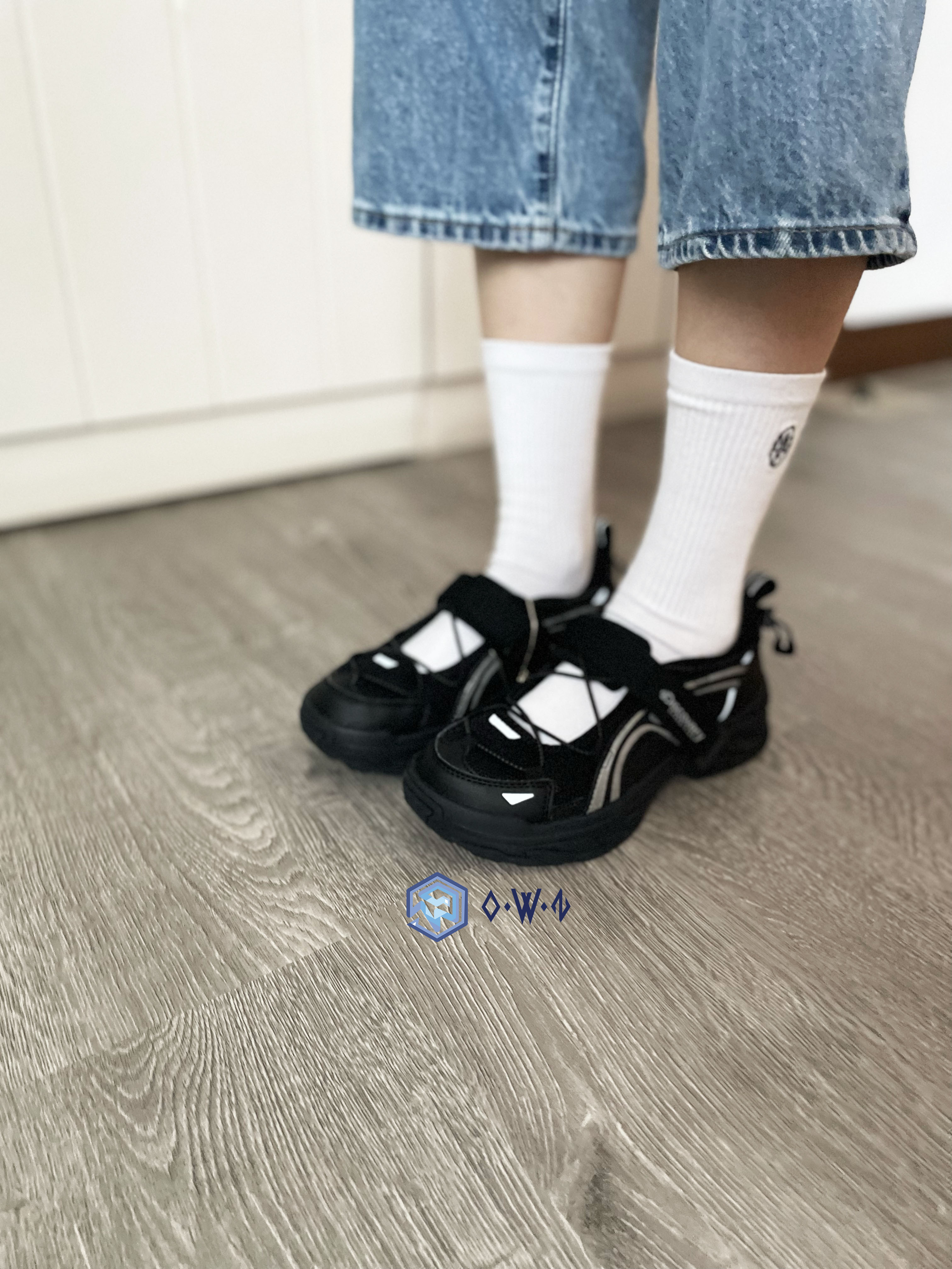 【OWN】Discovery EXPEDITION 瑪麗珍鞋 休閒 運動 涼拖鞋 Wave Jane 高允貞同款 女生 黑色