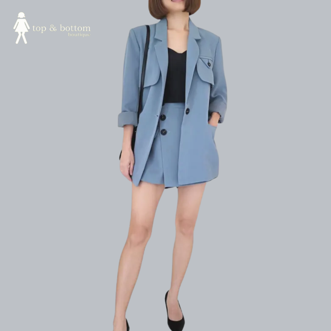 HIGH WAIST BUTTON SKORT