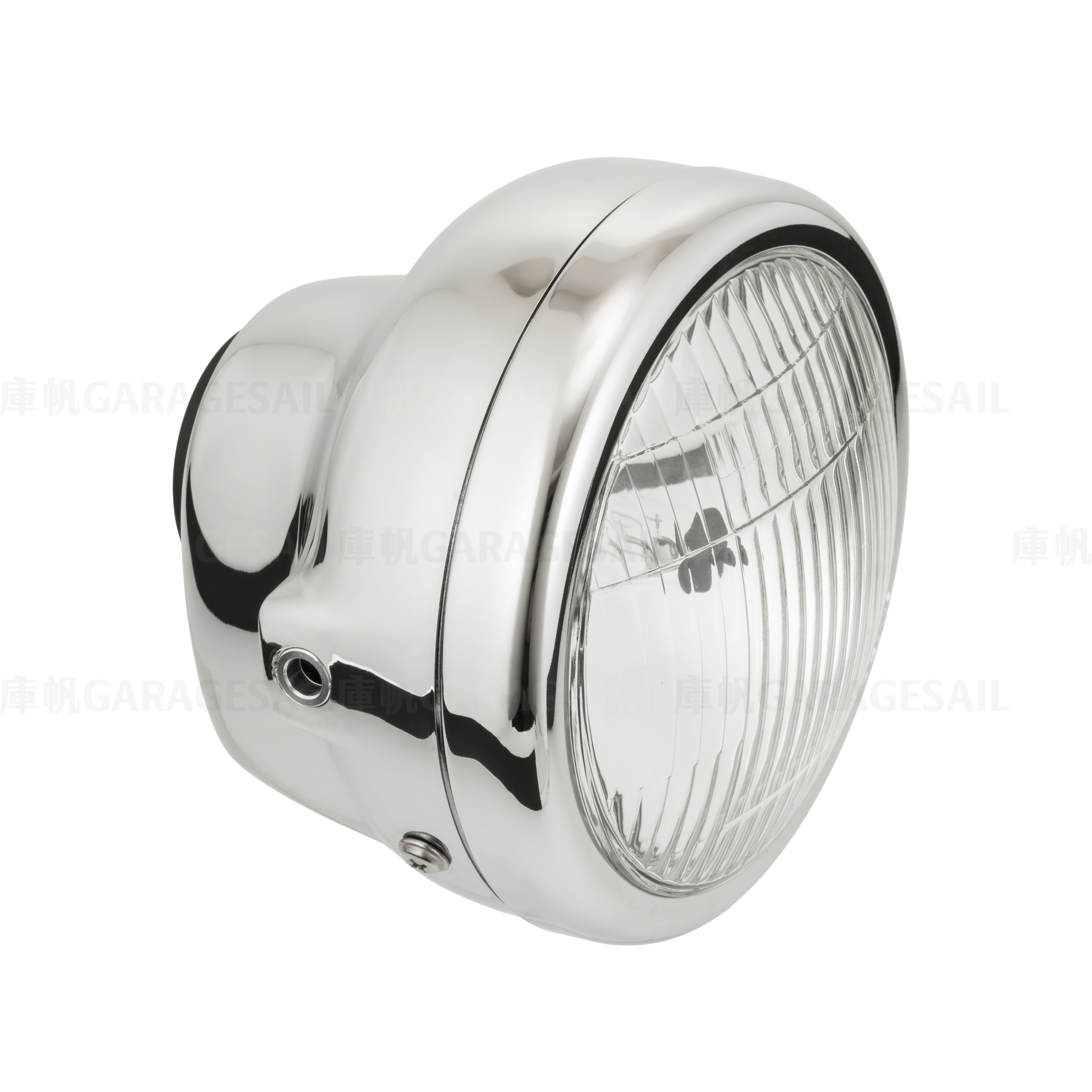 5.75吋圓 吊耳式 塑膠殼 大燈 - 電鍍銀 (復刻本田Monkey)