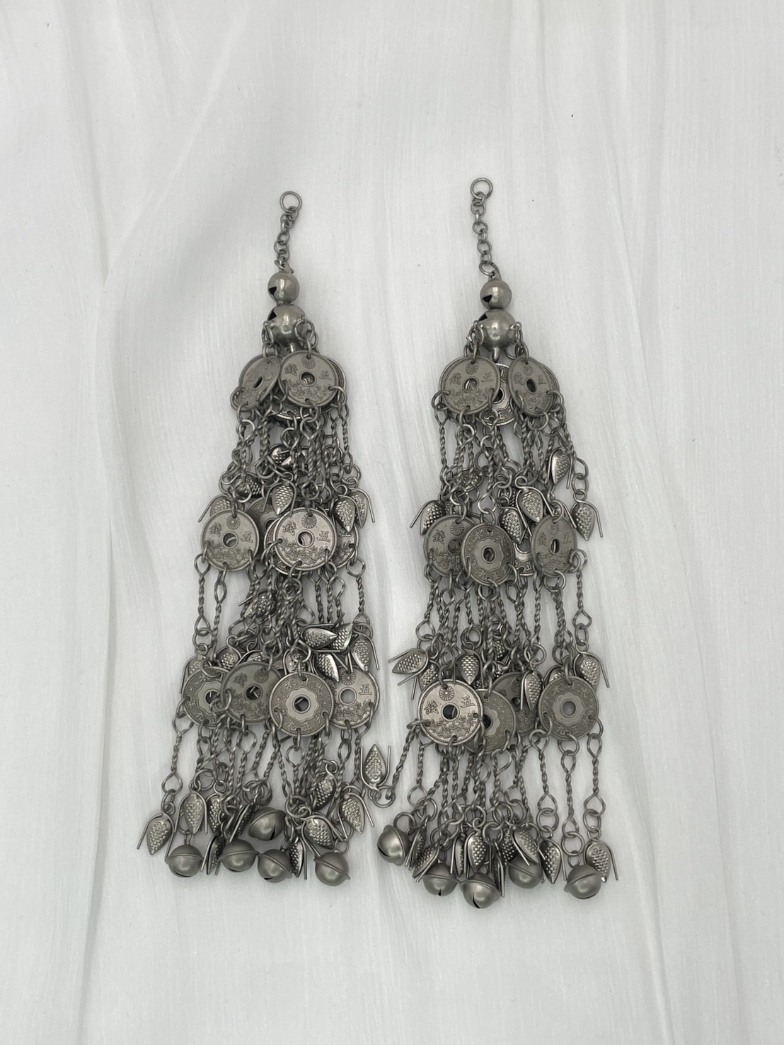 J1-全焊接葫蘆古幣瓜子鏈鈴鐺步搖21cm