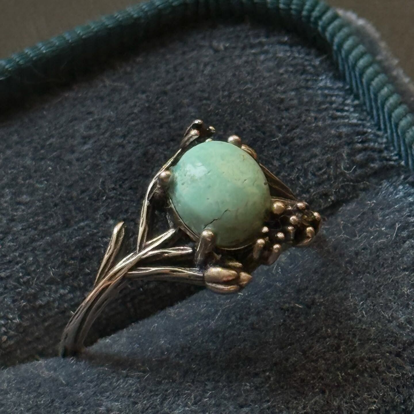 [原石] 湖北綠松石 925銀戒指 附戒盒