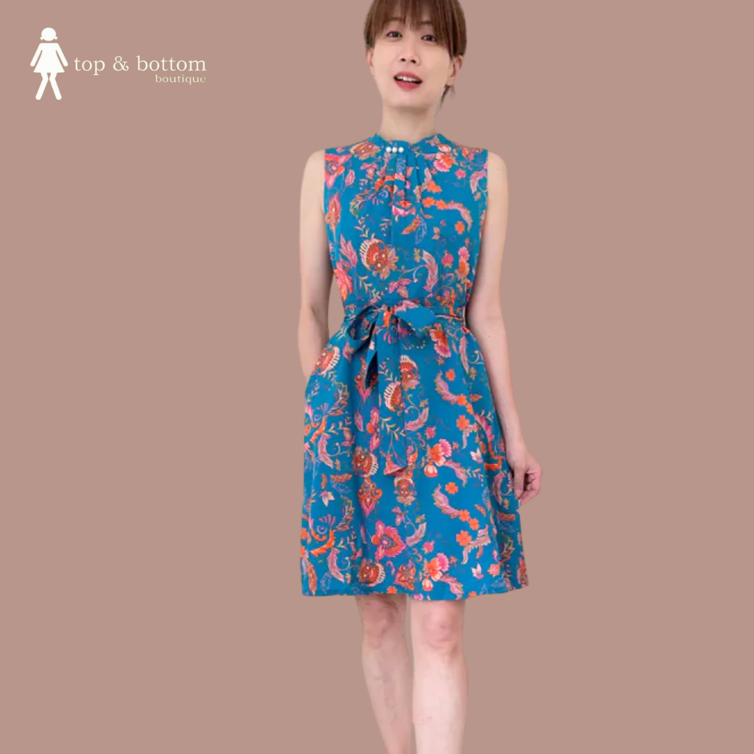 SLEEVELESS FLORAL SHORT DRESS