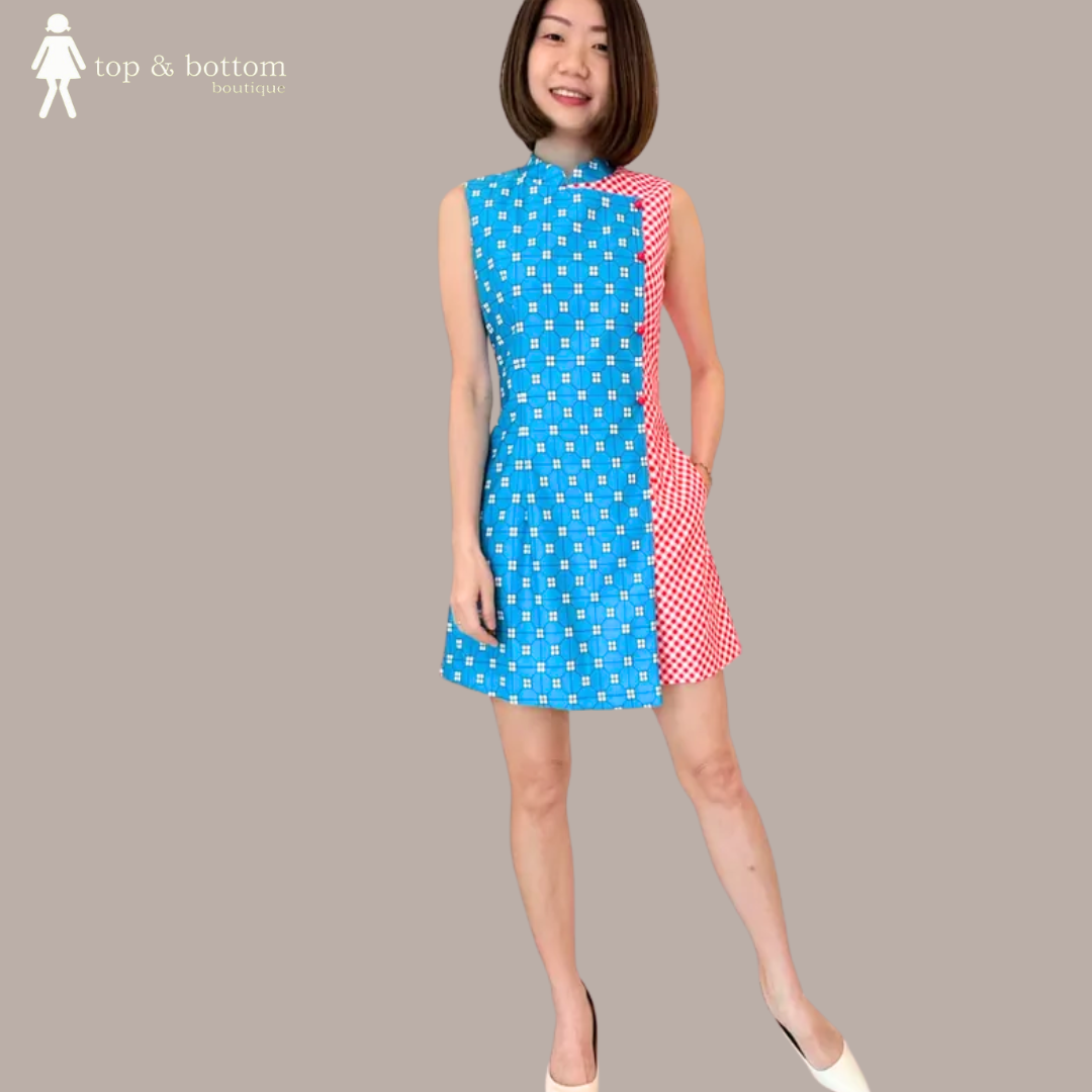 SOLID CHECKED & MOTIF PRINTED SHORT JUMPSUIT