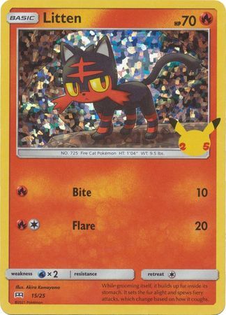 Litten - 15/25 - 25th Anniversary Holo Promo