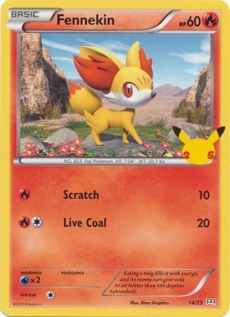 Fennekin - 14/25 - 25th Anniversary Non-Holo Promo