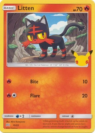 Litten - 15/25 - 25th Anniversary Non-Holo Promo