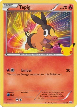 Tepig - 13/25 - 25th Anniversary Non-Holo Promo