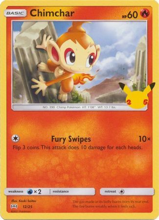 Chimchar - 12/25 - 25th Anniversary Non-Holo Promo