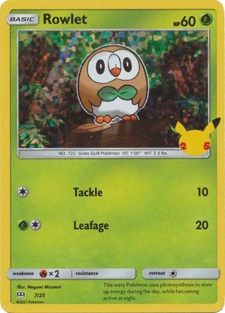 Rowlet - 7/25 - 25th Anniversary Holo Promo