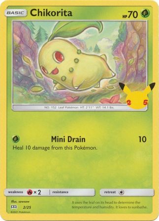 Chikorita - 2/25 - 25th Anniversary Non-Holo Promo