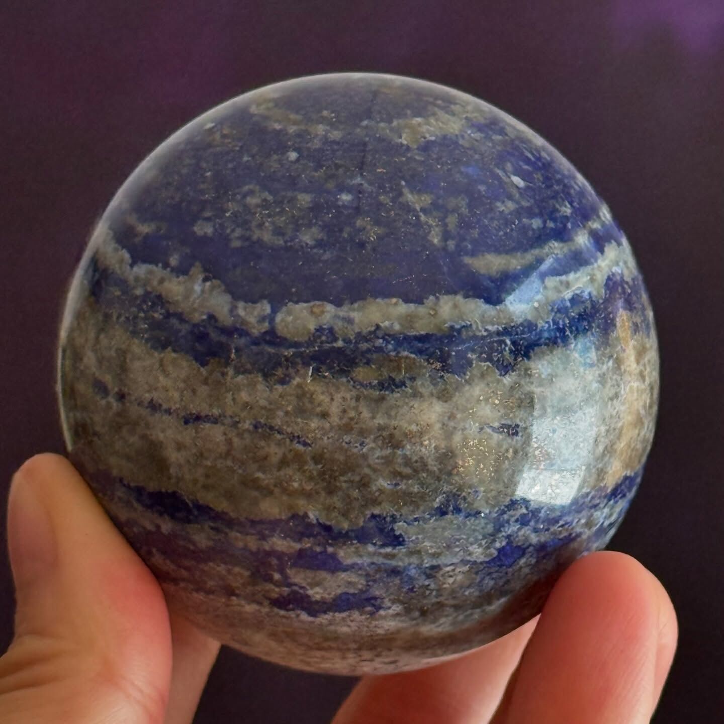 [原石] 青金石 水晶球 附底座