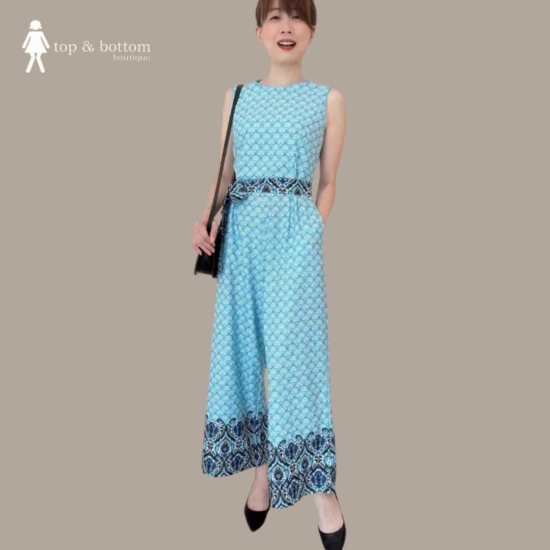 SLEEVELESS ETHNIC PRINTED LONG JUMPSUIT