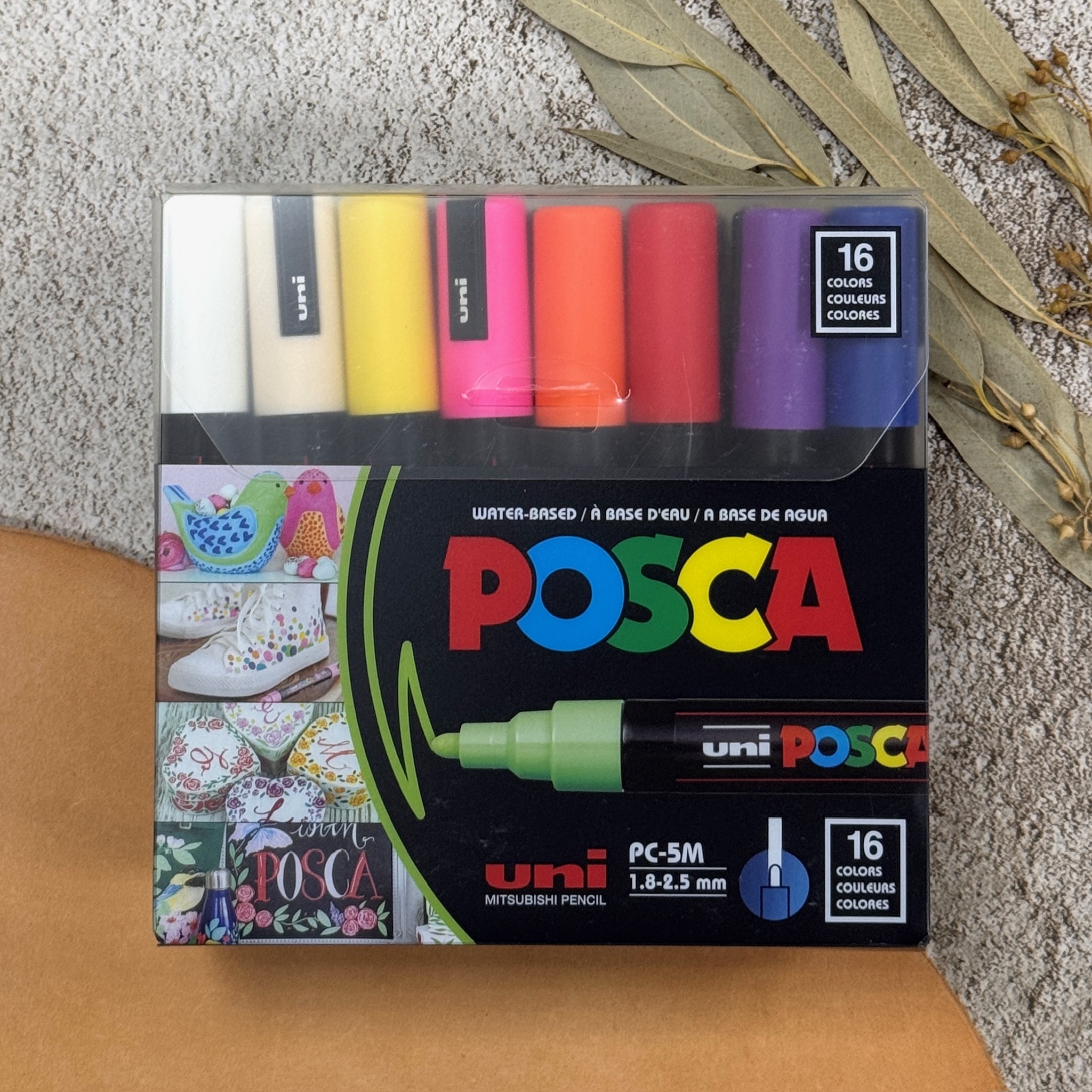 uni POSCA 壓克力麥克筆 PC-5M 中字 16色盒裝 歐版