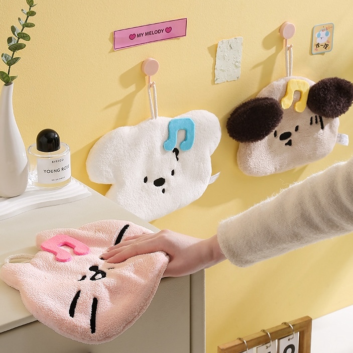 《07052》狗狗貓貓加厚珊瑚絨擦手巾