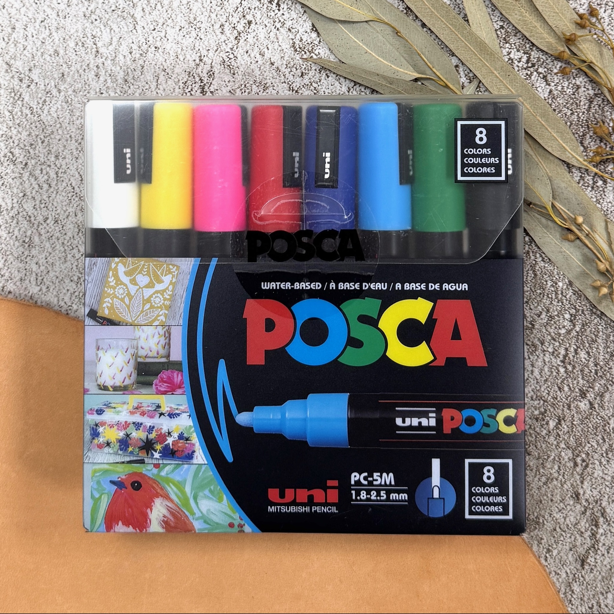 uni POSCA 壓克力麥克筆 PC-5M 中字 標準8色盒裝 歐版