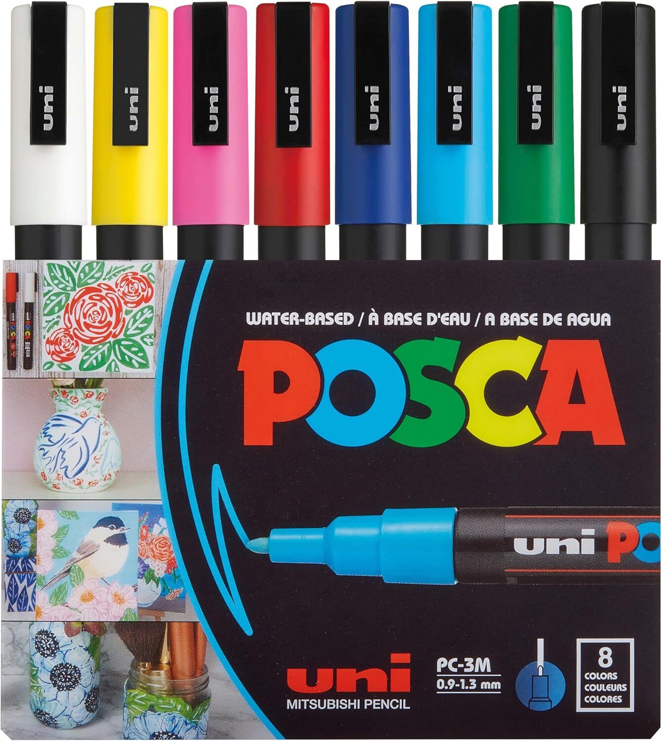 uni POSCA 壓克力麥克筆 PC-3M 細字 標準8色盒裝 歐版