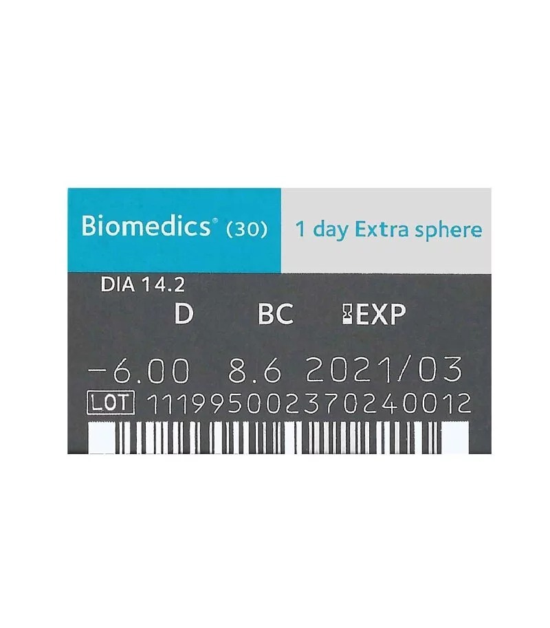 CooperVision Biomedics 1 Day Extra｜日拋透明隱形眼鏡｜每盒30片