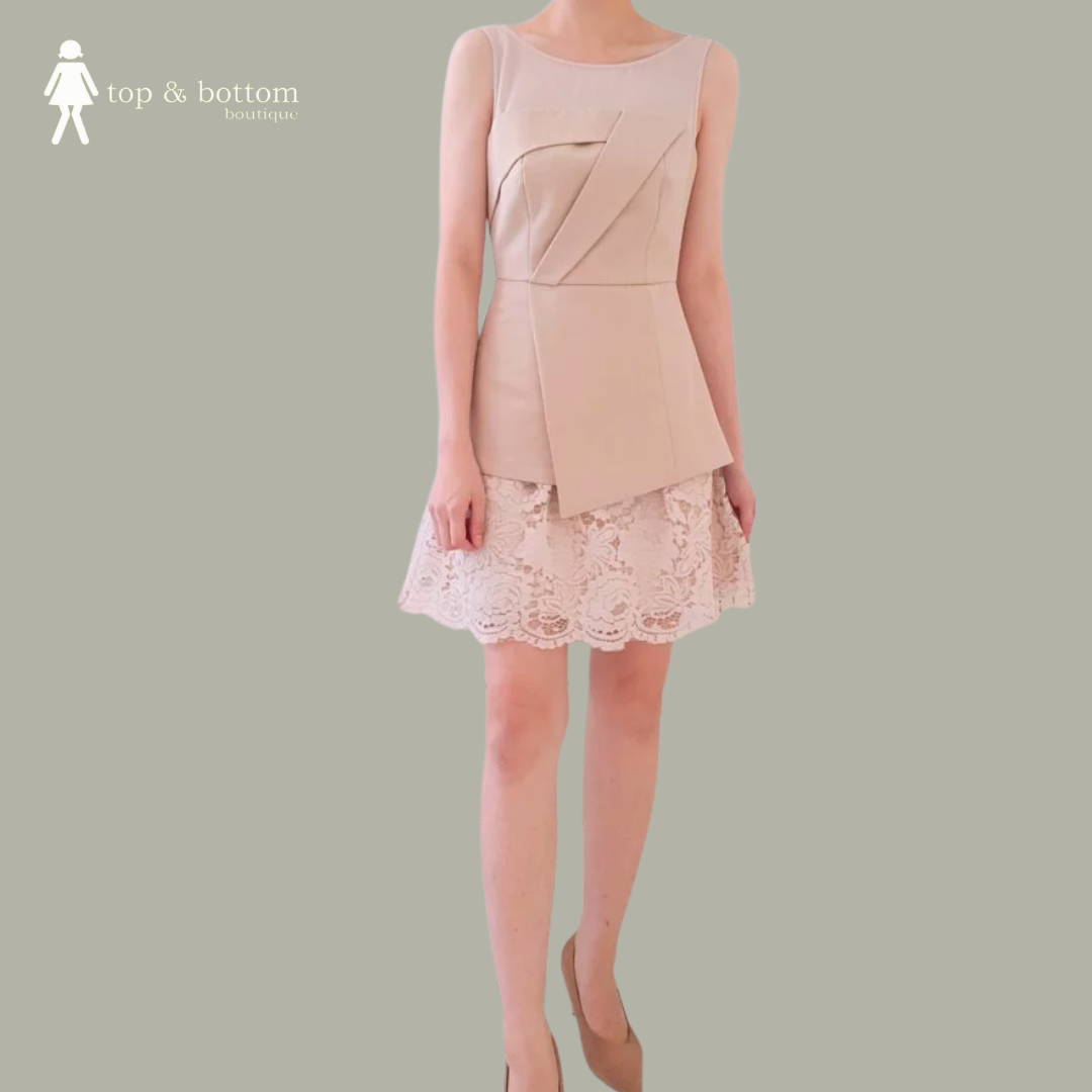 LACE DETAILED SLEEVELESS SHORT DRESS