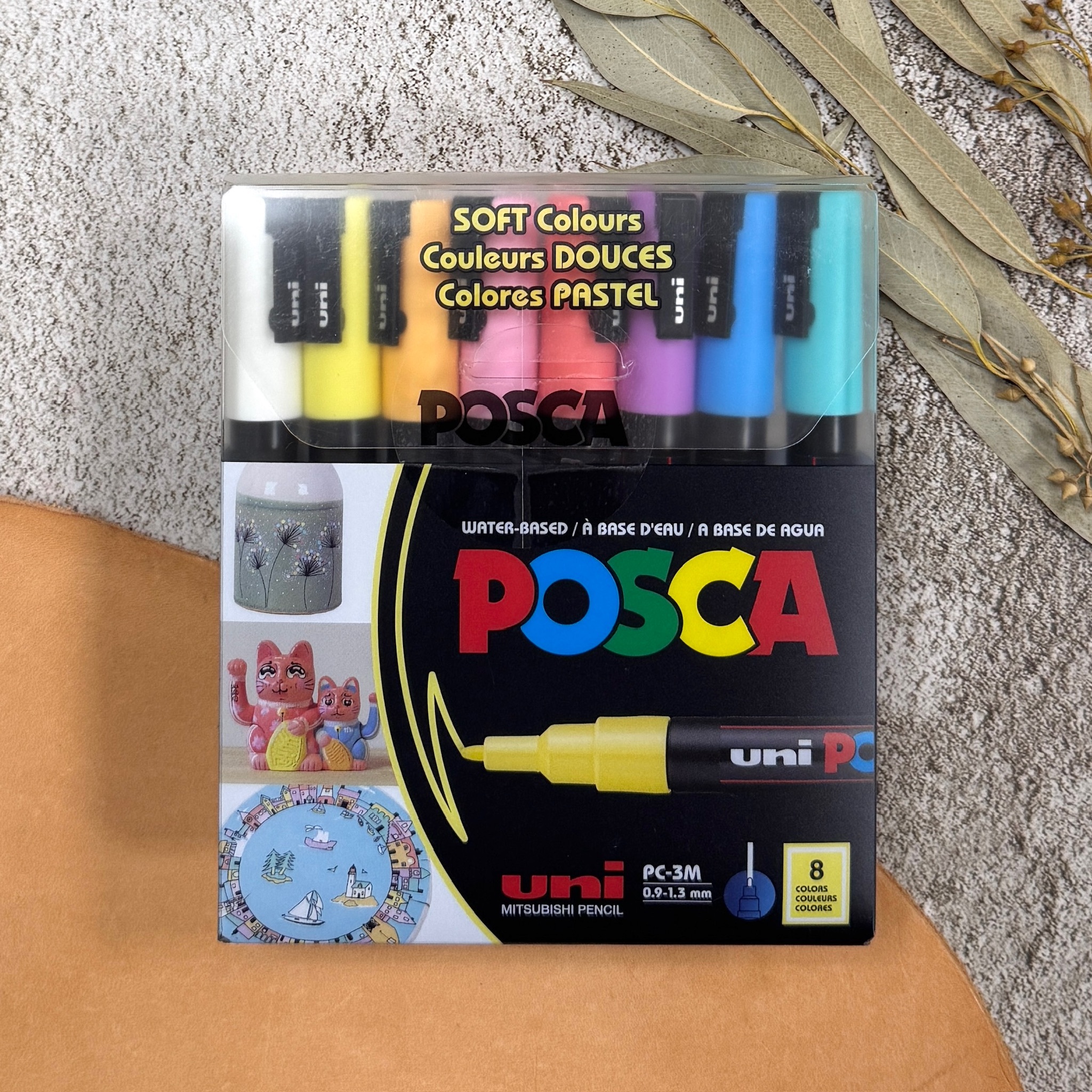 uni POSCA 壓克力麥克筆 PC-3M 細字 粉彩8色盒裝 歐版