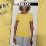 [S] DKNY YELLOW ORGANIC COTTON TEE, 1679439-YELLOW (SD1471)