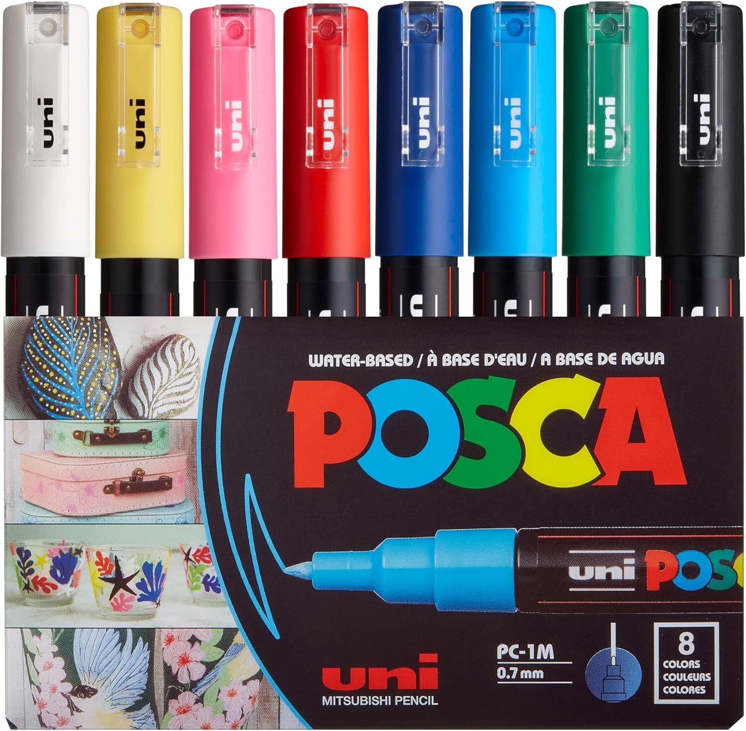 uni POSCA 壓克力麥克筆 PC-1M 極細 標準8色盒裝 歐版