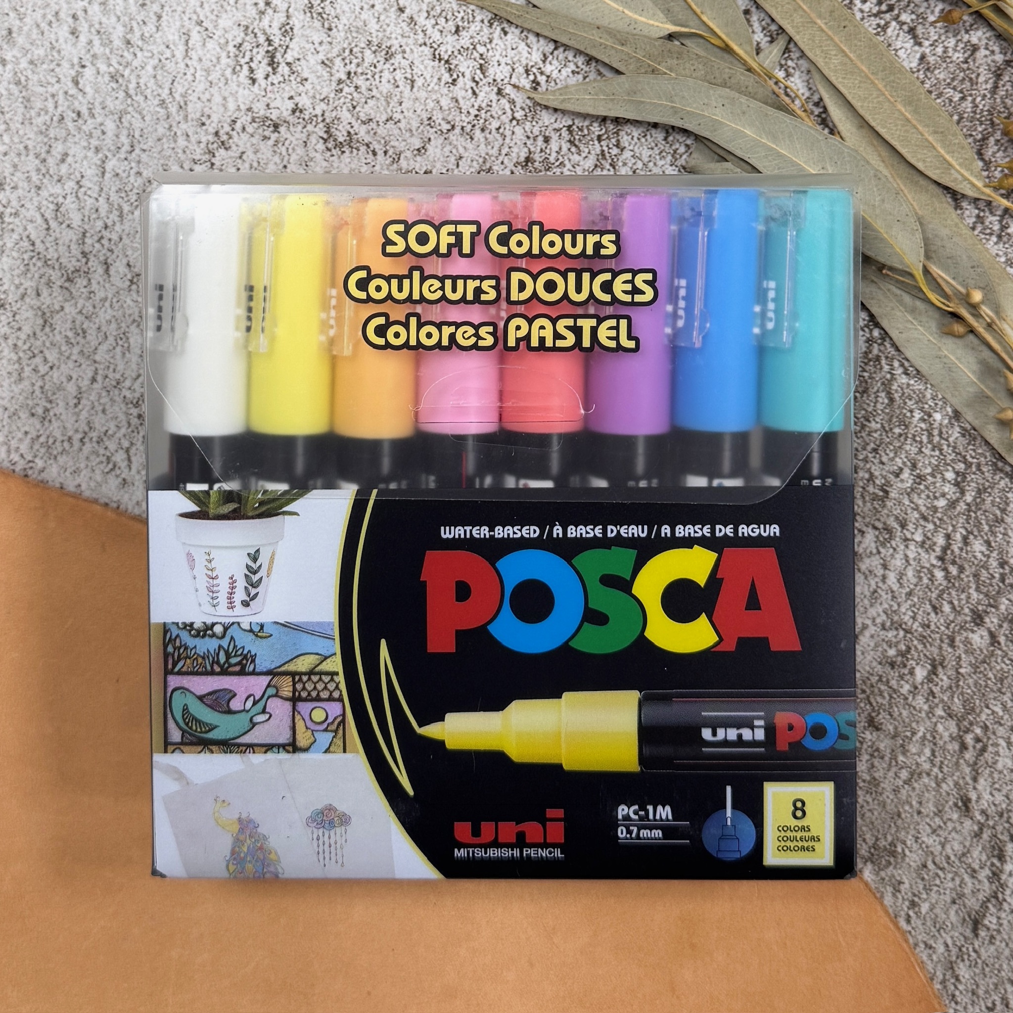 uni POSCA 壓克力麥克筆 PC-1M 極細 粉彩8色盒裝 歐版