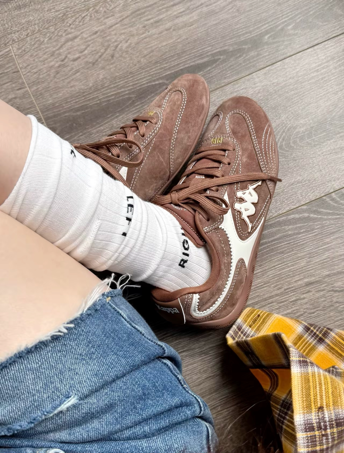 KAPPA 卡帕 背靠背 賽車鞋 麂皮 鋸齒造型 外縫線 休閒鞋 咖啡色 棕色/預購