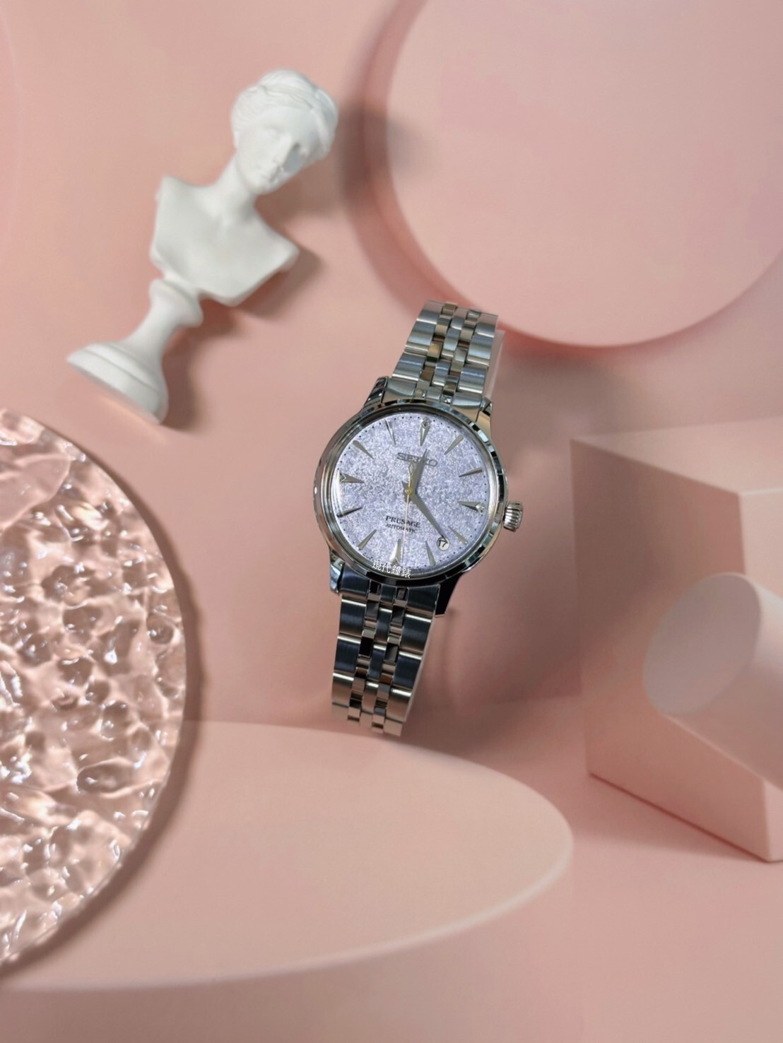 【SEIKO 】Presage 調酒師 雞尾酒 冰川藍色面盤機械錶4R35-06S0B 34mm 現代鐘錶