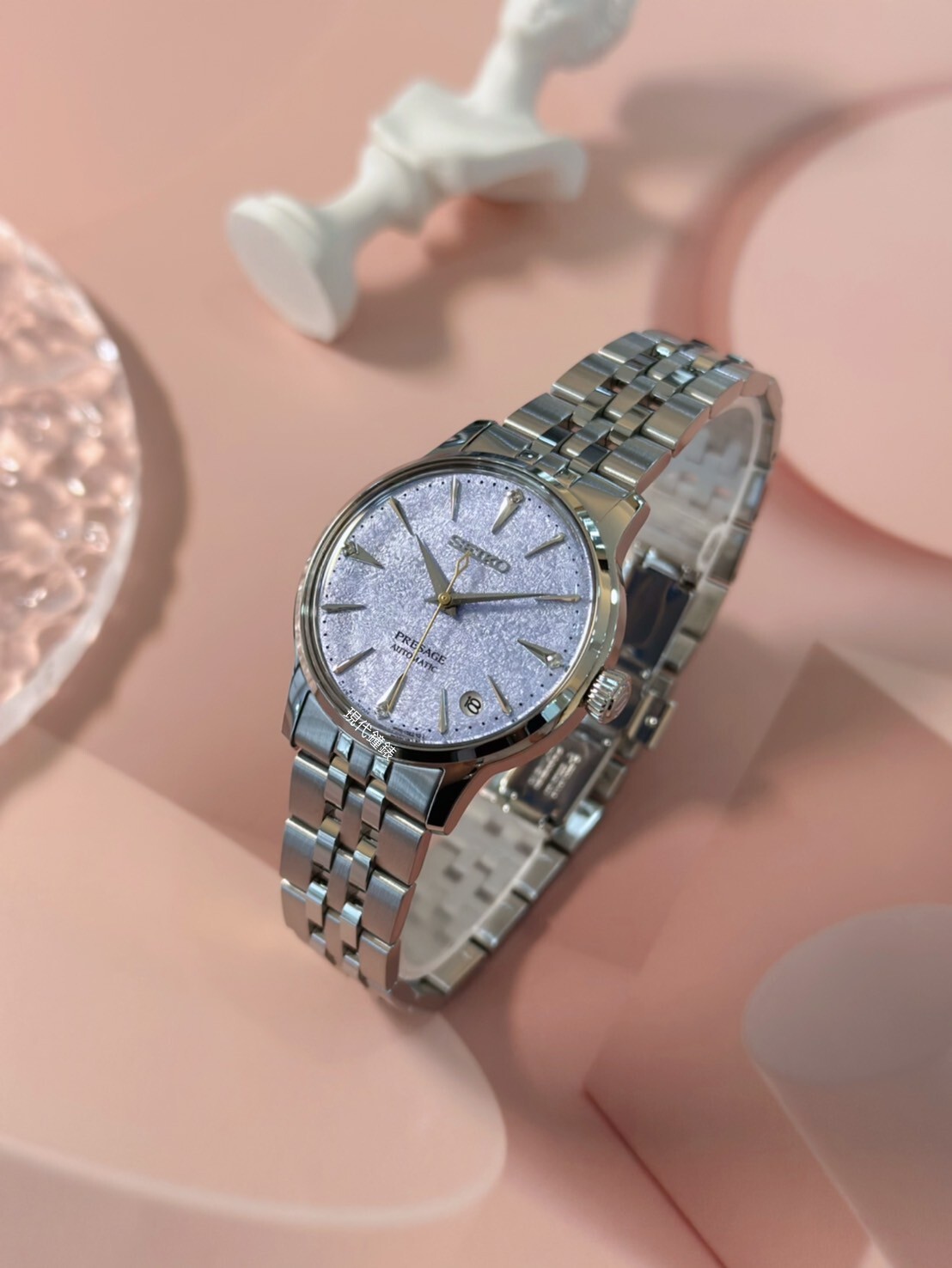 【SEIKO 】Presage 調酒師 雞尾酒 冰川藍色面盤機械錶4R35-06S0B 34mm 現代鐘錶