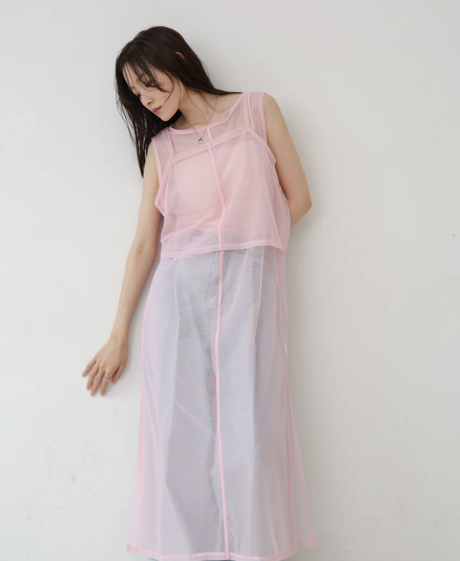 吊帶背心透視連身裙